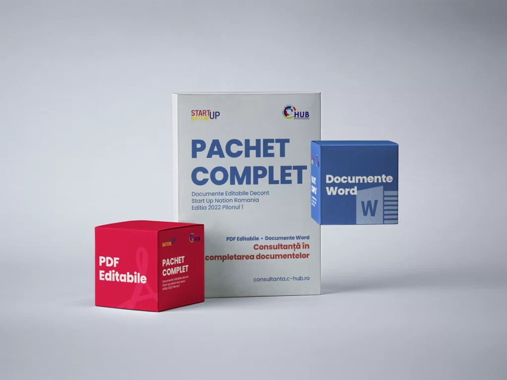 PACHET COMPLET: 10 Documente Editabile Decont Start Up Nation Romania Editia 2022 Pilonul I