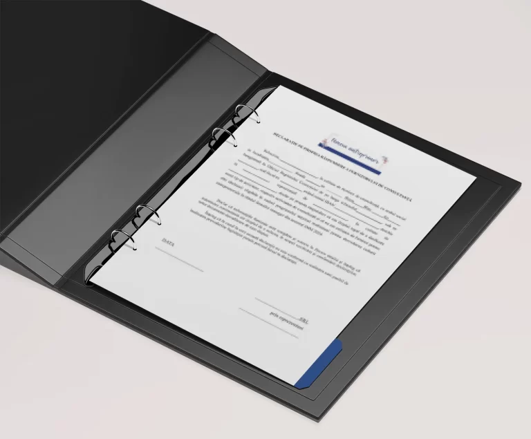 DECLARATIA PE PROPRIA RASPUNDERE a Furnizorului de Consultanta Program Femeia Antreprenor Editia 2024-2025